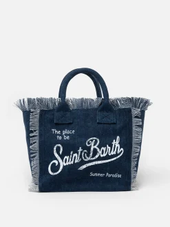 Colette-Handtasche aus Indigo-Baumwollcanvas