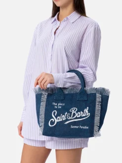 Colette-Handtasche aus Indigo-Baumwollcanvas