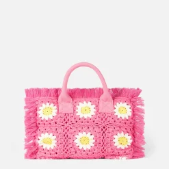 Colette-Handtasche mit gehäkelten Blumenaufnähern