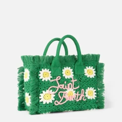 Colette-Handtasche mit gehäkelten Blumenaufnähern