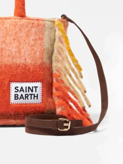Colette-Handtasche mit mehrfarbigem Karo und Fransen