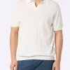 Cremefarbenes Herren-Strickpoloshirt Sloan