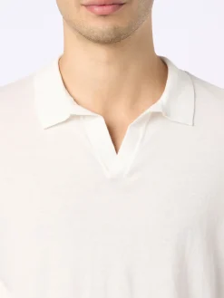 Cremefarbenes Herren-Strickpoloshirt Sloan