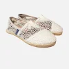 Cremeweiße Makramee-Espadrillas