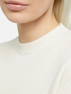 Cremeweißer Pullover Sorbonne aus Kaschmirmischung für Damen