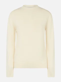 Cremeweißer Pullover Sorbonne aus Kaschmirmischung für Damen