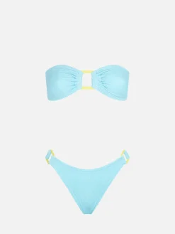 Crinkle-Bandeau-Bikini für Damen
