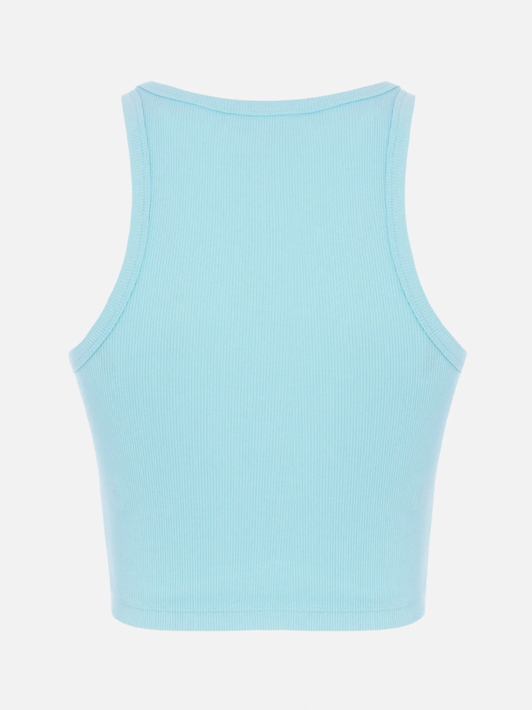 Crop-Top aus Baumwolle im Rippenstrick für Damen mit Saint Barth Beach Club-Stickerei