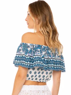 Crop-Top mit Gipsy-Print