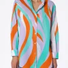 Damen Baumwollshirt Brigitte mit Shape Wave-Print
