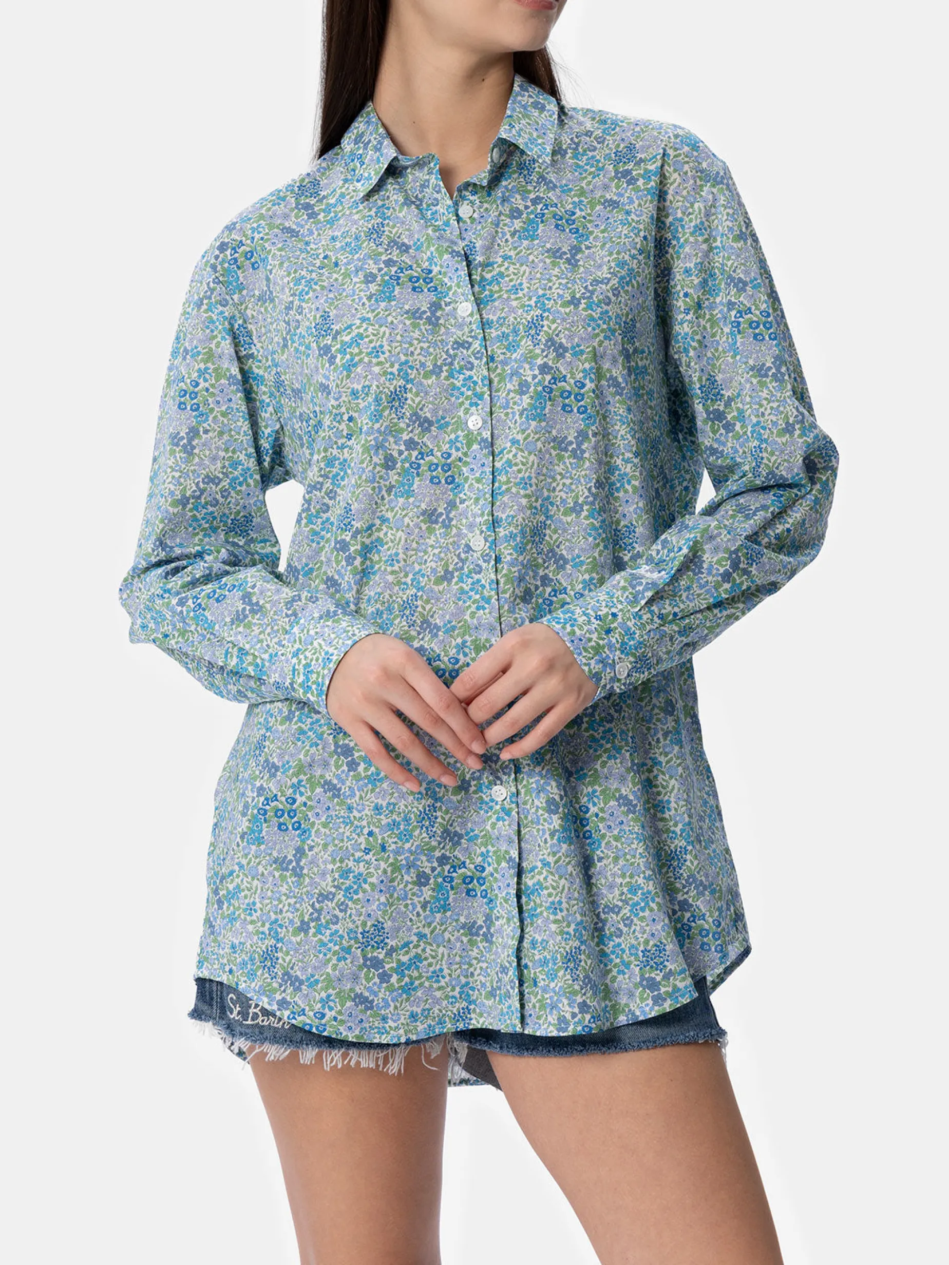 Damen Baumwollshirt Brigitte mit Joanna Luise-Print | HERGESTELLT AUS LIBERTY-STOFF