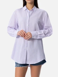 Damen Baumwollshirt Brigitte mit Streifenprint