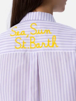 Damen Baumwollshirt Brigitte mit Streifenprint