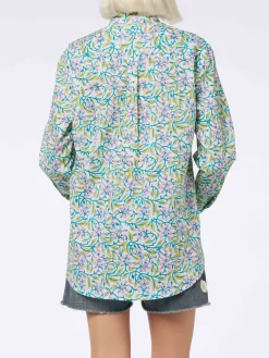 Damen Baumwollshirt Brigitte mit Blumenprint