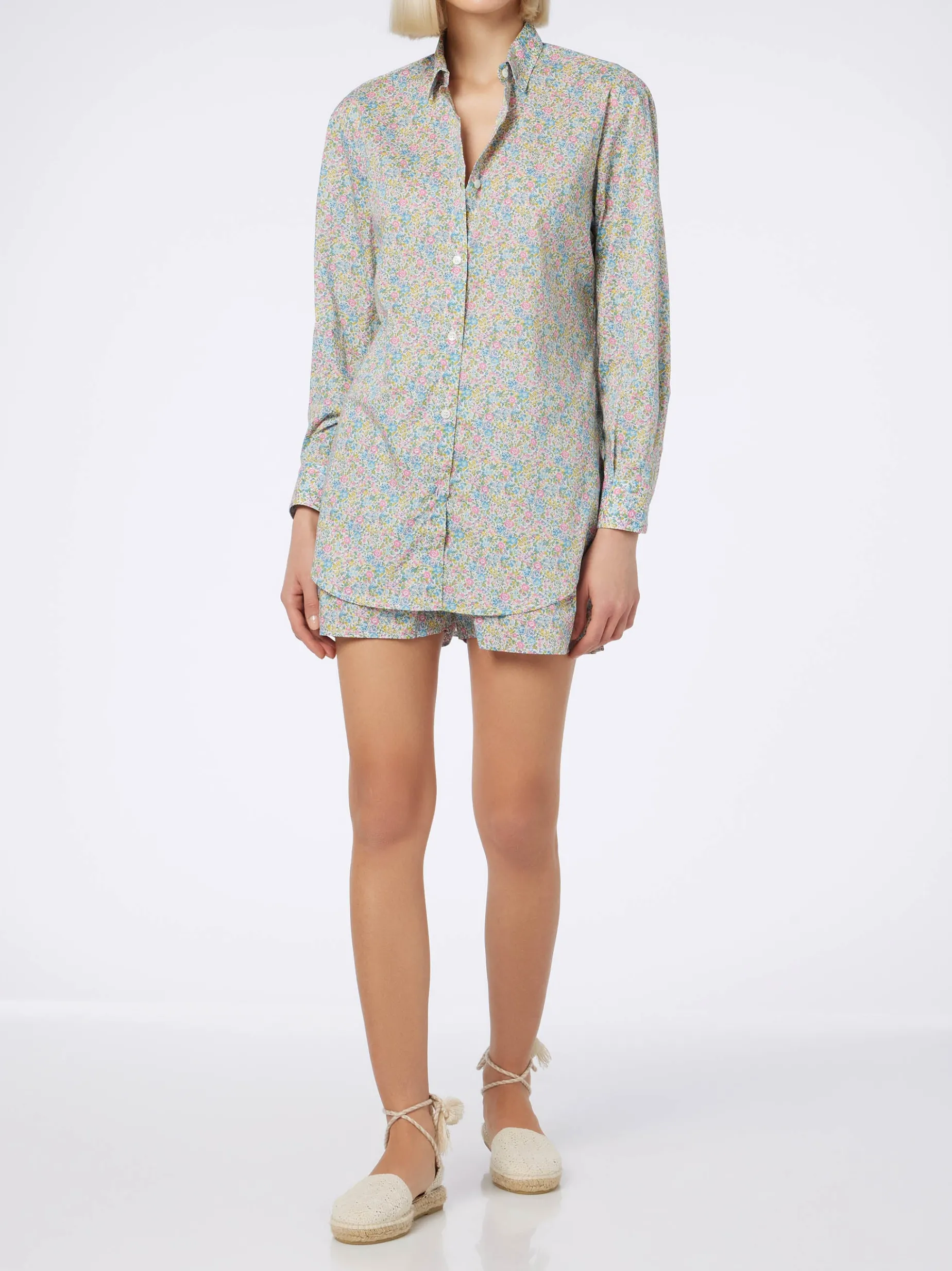 Damen Baumwollshirt Brigitte mit Emma & Georgina-Aufdruck | HERGESTELLT AUS LIBERTY-STOFF