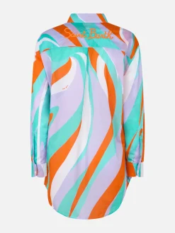Damen Baumwollshirt Brigitte mit Shape Wave-Print