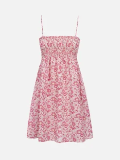Damen Betsy Baumwollkleid Hawa mit gesmokter Stickerei | HERGESTELLT AUS LIBERTY-STOFF