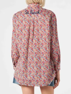 Damen Brigitte Baumwollhemd mit Blumenprint | Hergestellt aus Liberty-Stoff