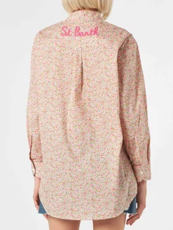 Damen Brigitte Baumwollhemd mit Blumenprint | Hergestellt aus Liberty-Stoff
