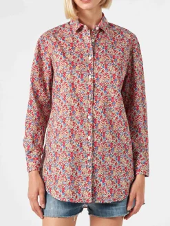 Damen Brigitte Baumwollhemd mit Blumenprint | Hergestellt aus Liberty-Stoff