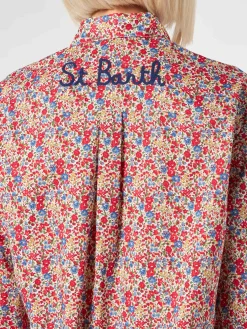 Damen Brigitte Baumwollhemd mit Blumenprint | Hergestellt aus Liberty-Stoff