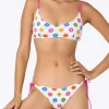 Damen Frottee-Bralette-Bikini Judy Marielle mit Gänseblümchen-Print