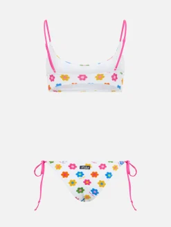 Damen Frottee-Bralette-Bikini Judy Marielle mit Gänseblümchen-Print