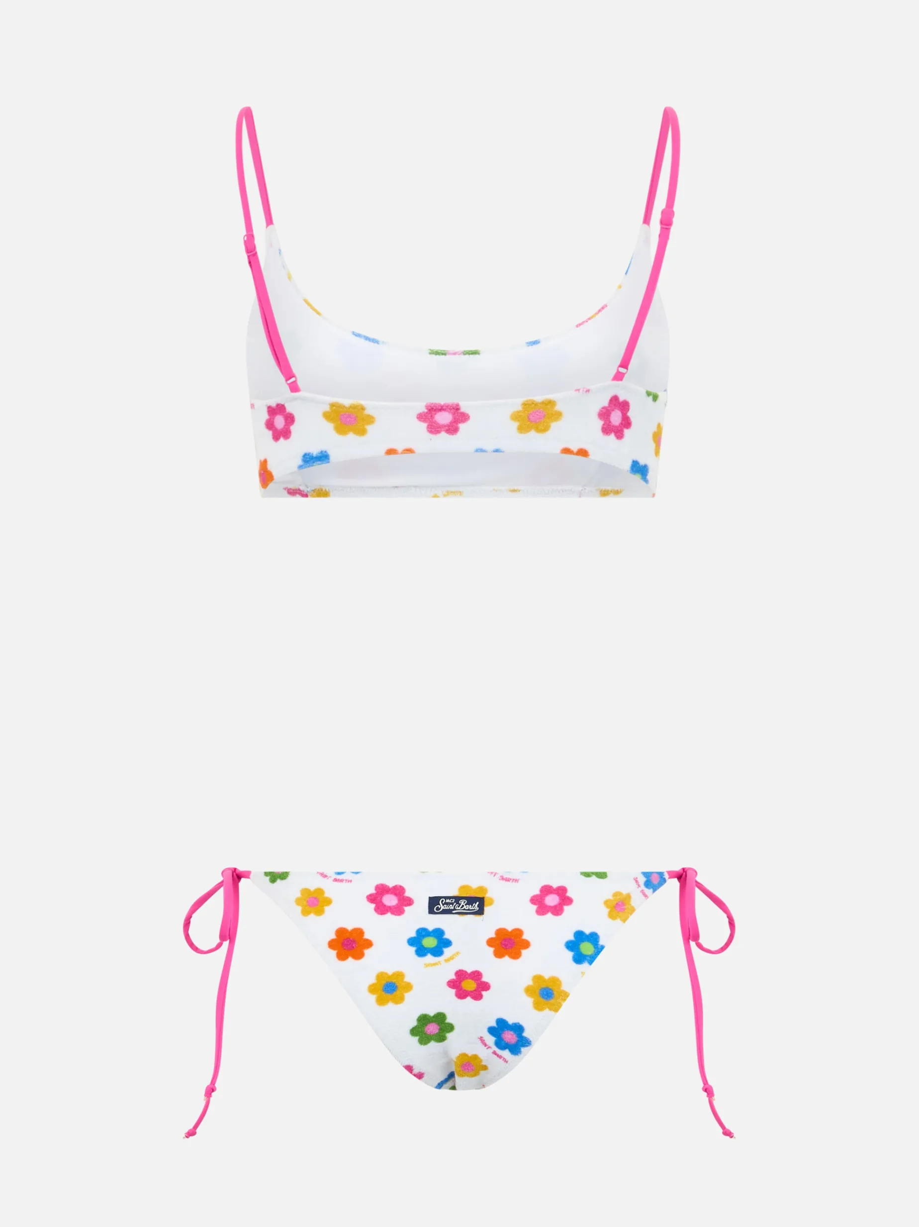 Damen Frottee-Bralette-Bikini Judy Marielle mit Gänseblümchen-Print