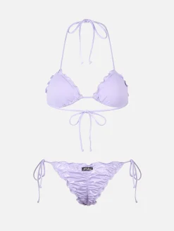 Damen Lamina Lila Klassischer Triangel Bikini Schütze Miami