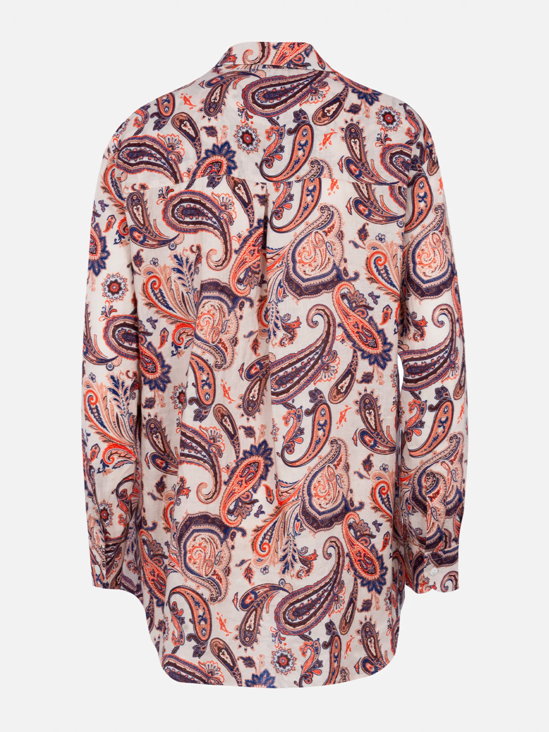 Damen Leinenhemd Alodie mit Paisley-Print und Taschen