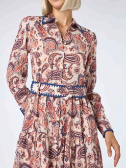 Damen Leinenkleid Marbella mit Paisley-Print