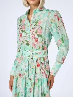 Damen Leinenkleid Marbella mit Blumenprint