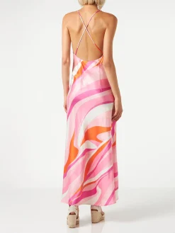 Damen Slipkleid Eydis mit Wellenprint