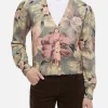 Damen Strickjacke Lyza mit Blumenprint