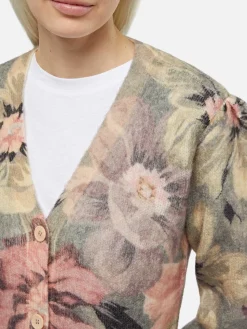 Damen Strickjacke Lyza mit Blumenprint