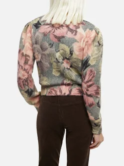 Damen Strickjacke Lyza mit Blumenprint