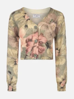 Damen Strickjacke Lyza mit Blumenprint