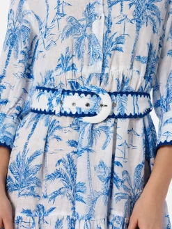 Damen Toile de Jouy Leinenkleid Daisi