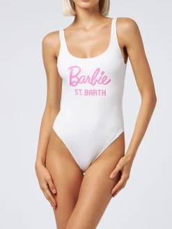 Damen-Badeanzug Lora mit U-Ausschnitt und Barbie-Logo | BARBIE SONDEREDITION