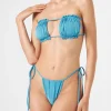Damen-Bandeau-Bikini aus Lurex