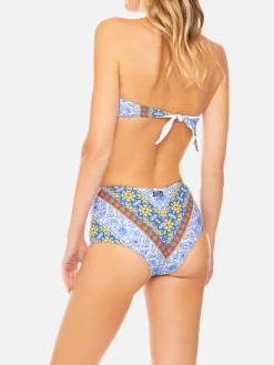 Damen-Bandeau-Bikini mit Zigeuner-Print