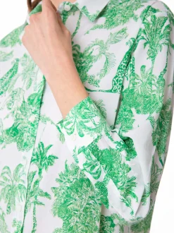 Damen-Baumwollhemd mit Toile-de-Jouy-Print