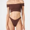 Damen-Bikini in Crinkle-Optik mit breiten Trägern