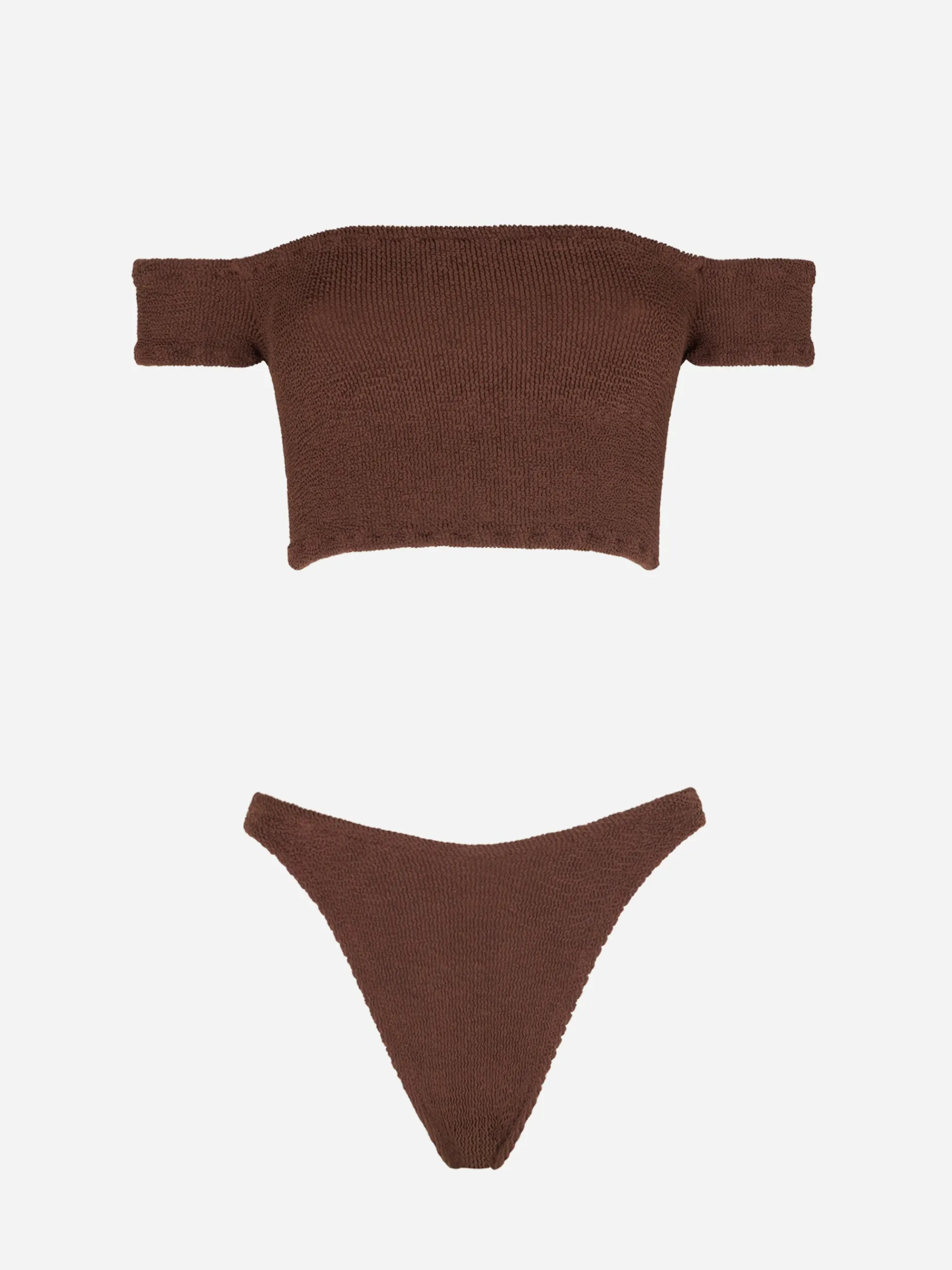 Damen-Bikini in Crinkle-Optik mit breiten Trägern