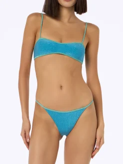 Damen-Bikini-Badeanzug mit U-Ausschnitt aus Lurex Laryn Jodene