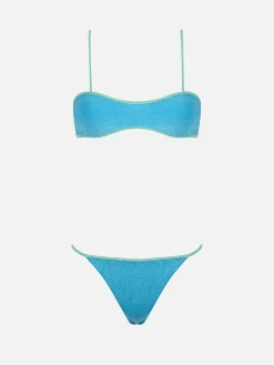 Damen-Bikini-Badeanzug mit U-Ausschnitt aus Lurex Laryn Jodene
