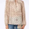 Damenbluse aus Seiden-Voile Harper mit Bandanna-Print