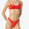 Damen-Bralette-Bikini aus orangefarbenem Frottee