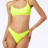 Damen-Bralette-Bikini in Neongelb