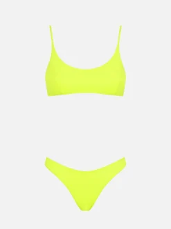 Damen-Bralette-Bikini in Neongelb